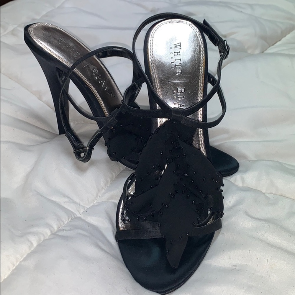 Black strappy heels
